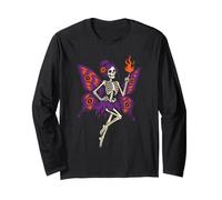 Halloween Skeleton Fairy Butterfly Wings Cute Goth Pixie Long Sleeve T-Shirt