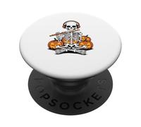 Halloween Skeleton Flute Flutist PopSockets Adhesive PopGrip
