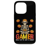 Halloween Skeleton Gamer Real Life Is Just Hobby Video Game Case for iPhone 13 Pro