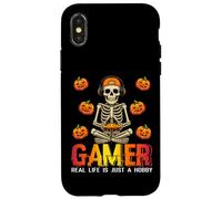 Halloween Skeleton Gamer Real Life Is Just Hobby Video Game Case for iPhone X/XS
