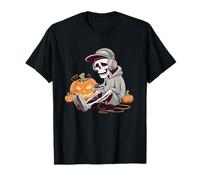 Halloween Skeleton Gamer Video Gaming Boys Men Kids Tees T-Shirt