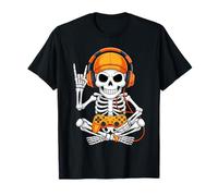 Halloween Skeleton Gamer Video Gaming for Teenage Boys Men T-Shirt