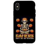 Halloween Skeleton Gamers Dont Die We Respawn Gaming Mens Case for iPhone X/XS