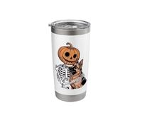 Halloween Skeleton German Shepherd GSD Stainless Steel Insulated Tumbler