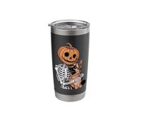 Halloween Skeleton German Shepherd GSD Stainless Steel Insulated Tumbler