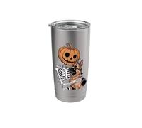 Halloween Skeleton German Shepherd GSD Stainless Steel Insulated Tumbler
