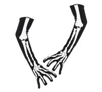 Halloween Skeleton Gloves, Skull Claw Ghost Bone Gloves for Halloween Cosplay Party Props, Stretchy Funny Skull Bone Full Finger Gloves for Men Women Teens Halloween Costume Accessories