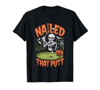 Halloween Skeleton Golfer Victory Celebration Funny Golf T-Shirt