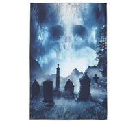 Halloween Skeleton Graveyard Door Cover Vinyl Hanging Decoration