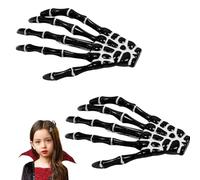 Halloween Skeleton Hair Clips, Skeleton Hand Halloween Party Favor Decor, Eyeball Hair Accessories, Fashion Fear Fun Devil Claw for Kids & Adults Women (Black,2)
