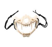 Halloween Skeleton Half Face , Skeleton Horror Skull , Simulation Tiger Tooth Scary Skull Made of PP, for Adults and Children