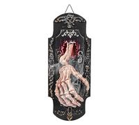 Halloween Skeleton Hand Doorbell, Halloween Spooky Doorbell Sensor Spray Door Lock for Haunted House, Bars, Clubs, Halloween Party Prop Decoration