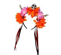 Halloween Skeleton Hand Flower Skull Headband Practical Resin Hair Accessory For Kids Adults Costume Parties Supply Colorful Flower Skull Hairband