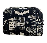 Halloween Skeleton Hand Grave Cosmetic Bag for Women, Travel Toiletries Bags Large Makeup Handy Pouch Organiser Bag with Zipper