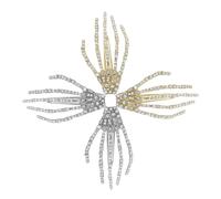 Halloween Skeleton Hand Hairpin 4pcs Alloy Rhinestone Silver Clips | Scary Style for Women and Boys and Girls, Tough Practical Design, Entertainment Park Wear, Decorative Accents