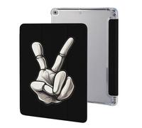 Halloween Skeleton Hand Peace Cute Protective Case Compatible for IPAD 2017/2018/Air1/Air2 (9.7in) Trifold Tablet Cover Non-Slip Cases
