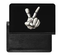 Halloween Skeleton Hand Peace Passport Holder Cover Wallet Travel Leather Passport Case for Women Men