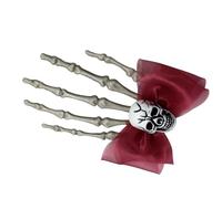 Halloween Skeleton Hands Bone Hair Clips Bows Skull Hair Barrettes Halloween Gotik Hairs Accessories for Women Girl Hairpins