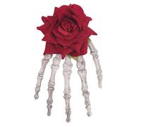 Halloween Skeleton Hands Hair Clip, Goth Hair Clips Halloween Rose Skull Barrette Zombie Punk Rock Hair Clip