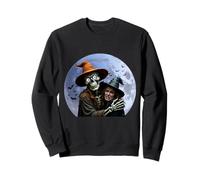 Halloween Skeleton Holding A Witch Under The Full Moon Sweatshirt