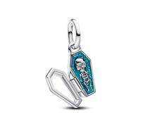 Halloween Skeleton in Coffin Charm 925 Silver Charm Compatible with Pandora Charms, Trollbeads, Chamilia, Biagi and Many Other UK Charm Bracelets.