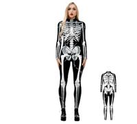 Halloween Skeleton Jumpsuit Digital Printing Stage Performance Costumes