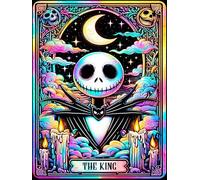 Halloween Skeleton King 5D Diamond Art Kits for Adults,DIY Full Round Drill Skull Jack Diamond Painting Kit for Beginners Scary Halloween,Gem Art Paint by Diamonds Easy,Home Wall Decor 12X16 Inch