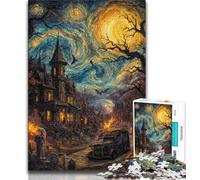Halloween Skeleton Landscape 1000 Pieces Jigsaw Puzzles for Adults And Teens,Family Game Stress Reliever Difficult Challenge Artists Collection,Fine Art 50x75cm