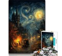 Halloween Skeleton Landscape Jigsaw Puzzles for Adults 1000 Piece,Challenging Game Toys Every Piece Is Unique - Challenging Family Fun Game 50x75cm