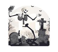 Halloween Skeleton Light Switch Cover Plates/Outlet Covers,Black White Cemetery Decor for Wall Accents, Thermoplastic Wall Plates,Standard Size Double Toggle