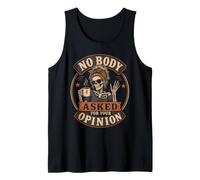 Halloween Skeleton Nobody Asked Your Opinion Funny Halloween Tank Top