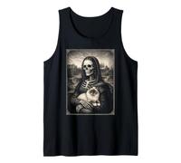 Halloween Skeleton Painting Graphic Cat Lover Tank Top