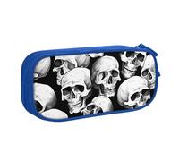 Halloween Skeleton Pencil Case for Boys Girls Skull Ghosts Large Pen Bag Desk Stationery Organizer Pencil Pouch for School Office Zippered Makeup Bag