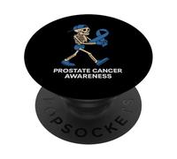 Halloween Skeleton Prostate Cancer Awareness Men Women Kids PopSockets Adhesive PopGrip