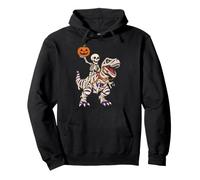 Halloween Skeleton Riding A Mummy T Rex Dinosaur Funny Pullover Hoodie