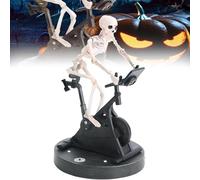 Halloween Skeleton Riding Bike, Animatronic Skeleton, Skeleton Riding a Exercise Bike, Halloween Ground Breaking Skeleton Decorations, Mini Skeleton Decor Skeleton (a1)