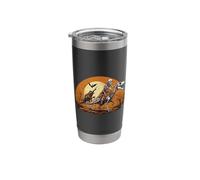 Halloween Skeleton Riding Mummy Dinosaur Stainless Steel Insulated Tumbler