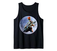 Halloween Skeleton Rocking Out Under The Full Moon Tank Top