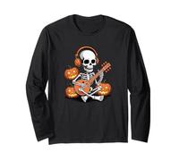 Halloween Skeleton Sitar Sitarist Long Sleeve T-Shirt