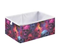Halloween Skeleton Skull-Z Cube Storage Boxes 40x27x17 cm Square Bins Collapsible Cube Box Organiser for Organising Clothes