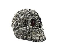 Halloween Skeleton Statue Light Halloween Prop Resin Night Lamp Glowing Eyes Party Ornament Desk Toy Holiday Decoration Funny Novelty (D, One Size)