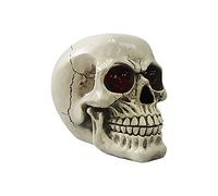 Halloween Skeleton Statue Light Halloween Prop Resin Night Lamp Glowing Eyes Party Ornament Desk Toy Holiday Decoration Funny Novelty (A, One Size)