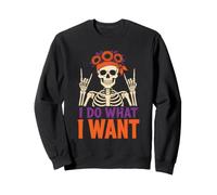 Halloween Skeleton Sunflower I Do What I Want Vintage Sweatshirt