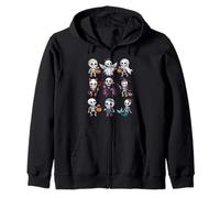 Halloween Skeleton T-Shirt - Cute Spooky Costume Group Zip Hoodie