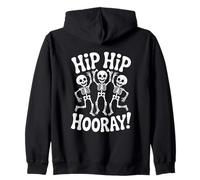 Halloween Skeleton Trio Hip Hip Hooray Party Zip Hoodie
