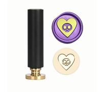 Halloween Skeleton Wax Sealing Stamp Embossed Stamp Sealing Removable Brass Sealing Wax Head Handle for Invitations Greeting Card Envelopes Craft Wine Gift Wrapping (Color 12,2.95in)