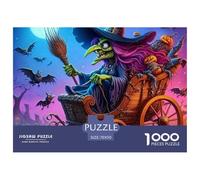Halloween Skeleton Witch Under Moon Durable Paper Fun Brain Challenge, Suitable for Adults Seeking Relaxing And Rewarding Hobbies 70x50cm/1000pcs