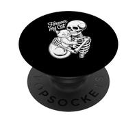 Halloween Skeleton With Cat Forever My Cat Lovers PopSockets Adhesive PopGrip