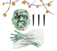 Halloween Skeleton, Yard Halloween Set, Scary Spooky Decorations, Weatherproof Resin Material, Easy to Install Lawn Ornament, Yard Cemetery Display, Front Door Pathway White Bone Color