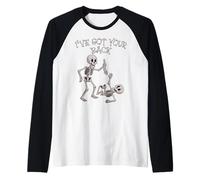 Halloween Skeletons I've Got Your Back Raglan Baseball Tee